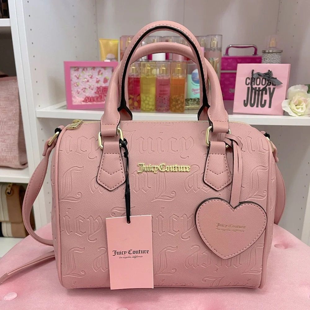 Juicy Couture Pink Taffy Deboss Satchel NWT - Picture 2 of 4
